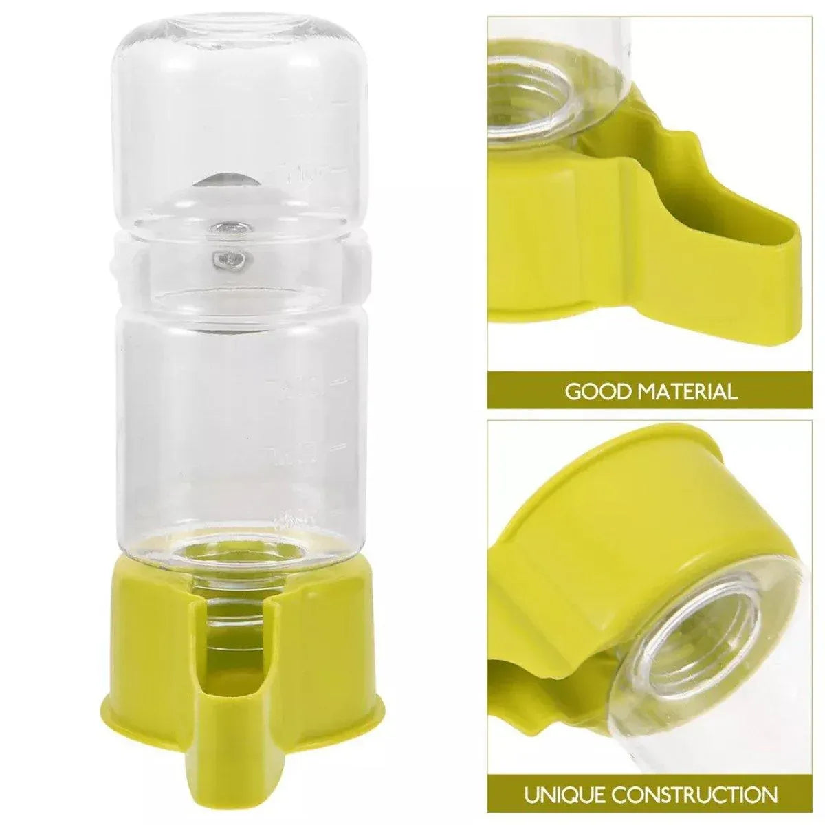 Pet Bird Waterer Automatic Water Feeder Adapter Parrots Cage Drinker Parrots - White