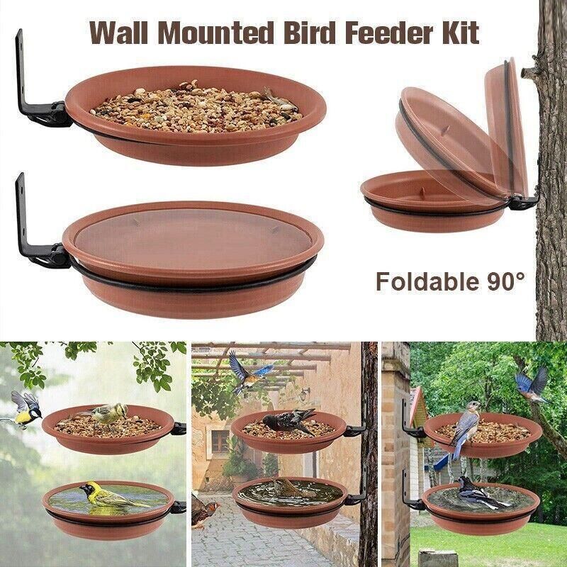 Garden Charm Versatile Hanging Bird Feeder and Bath Tray Plastic Outdoor