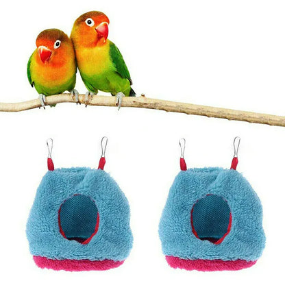 Plush Hanging Bird Nest Bed Cage Hammock for Parrots and Small Birds - S