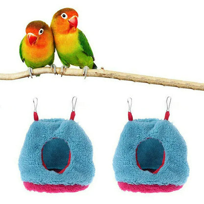 Plush Hanging Bird Nest Bed Cage Hammock for Parrots and Small Birds - S