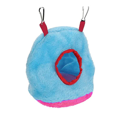 Plush Hanging Bird Nest Bed Cage Hammock for Parrots and Small Birds - S