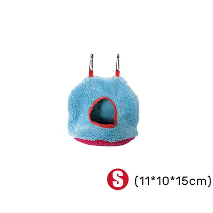 Plush Hanging Bird Nest Bed Cage Hammock for Parrots and Small Birds - S