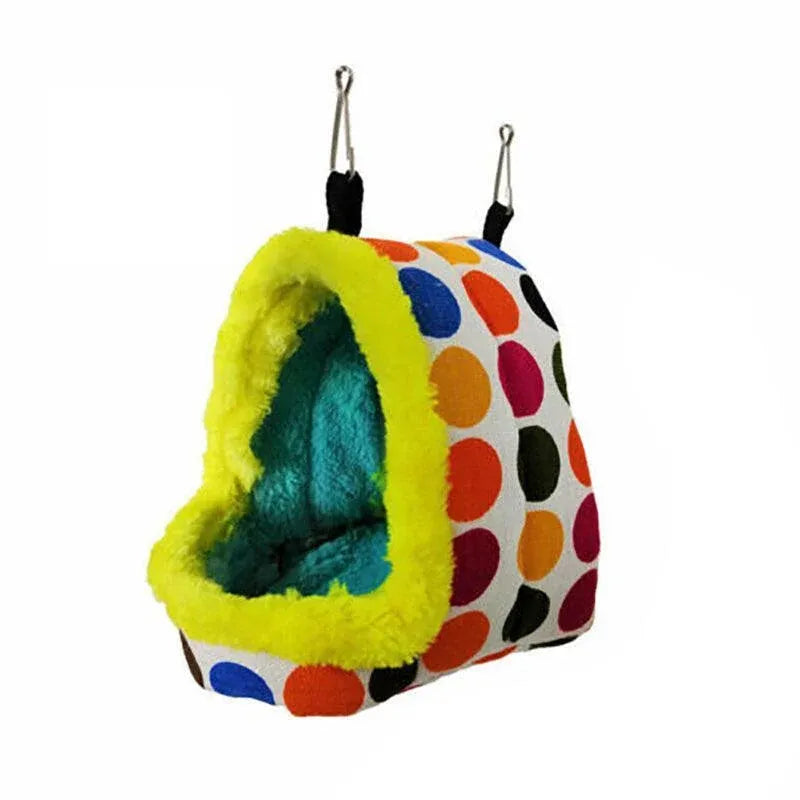 Bird Parrot Hammock Pet Sleep Cotton Nest Hang Cave Cage Plush Hut Tent Bed Warm - M