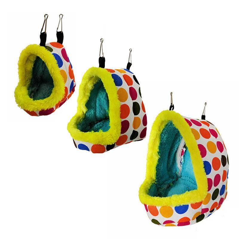 Bird Parrot Hammock Pet Sleep Cotton Nest Hang Cave Cage Plush Hut Tent Bed Warm - M