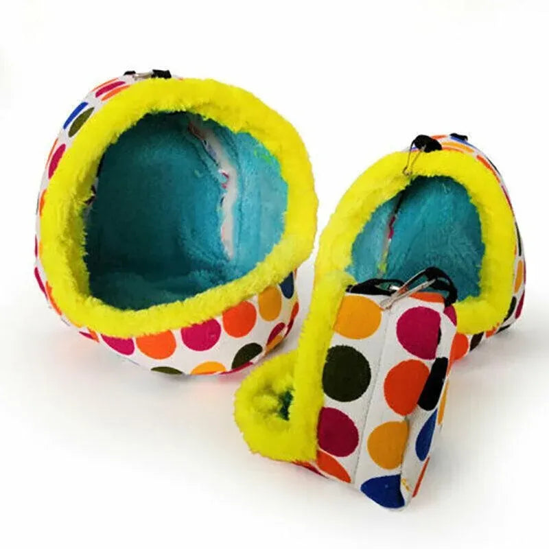 Bird Parrot Hammock Pet Sleep Cotton Nest Hang Cave Cage Plush Hut Tent Bed Warm - M