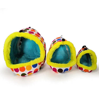 Bird Parrot Hammock Pet Sleep Cotton Nest Hang Cave Cage Plush Hut Tent Bed Warm - M