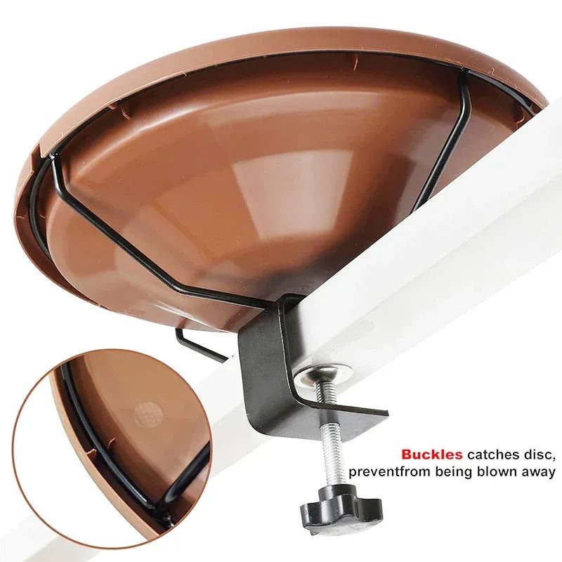 Hanging Bird Bath Basin Balcony Railing Bird Feeder Bowl Outdoor Water Dish