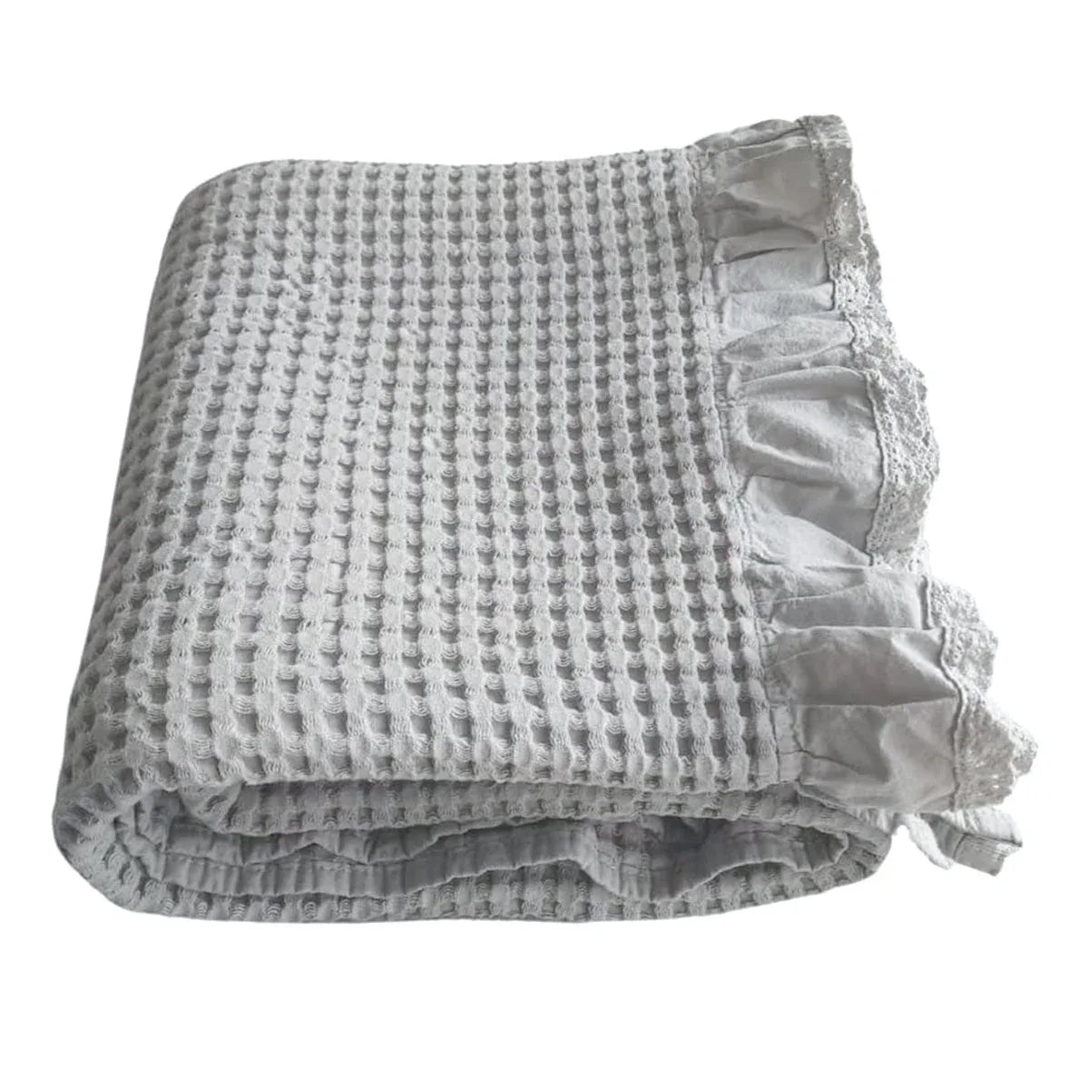 Waffle Sofa Blanket Thin Lightweight Throw Soft Cover Couch Bed Living Room Use - Beige - Mekamart Australia