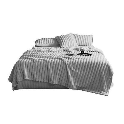 Plush Blanket Leisure Blanket Autumn Winter Warm Nap Throw Soft Cozy - White-100x150cm - Mekamart Australia