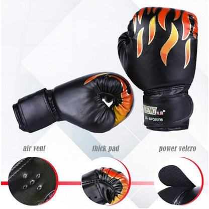 Boxing Sparring Training Gloves MMA Kickboxing Punching Gloves for Practice Sessions - Green [Map Pattern]