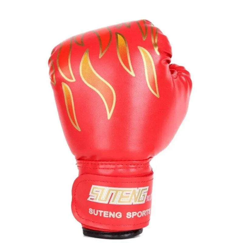 Boxing Sparring Training Gloves MMA Kickboxing Punching Gloves for Practice Sessions - Red [Map Pattern]