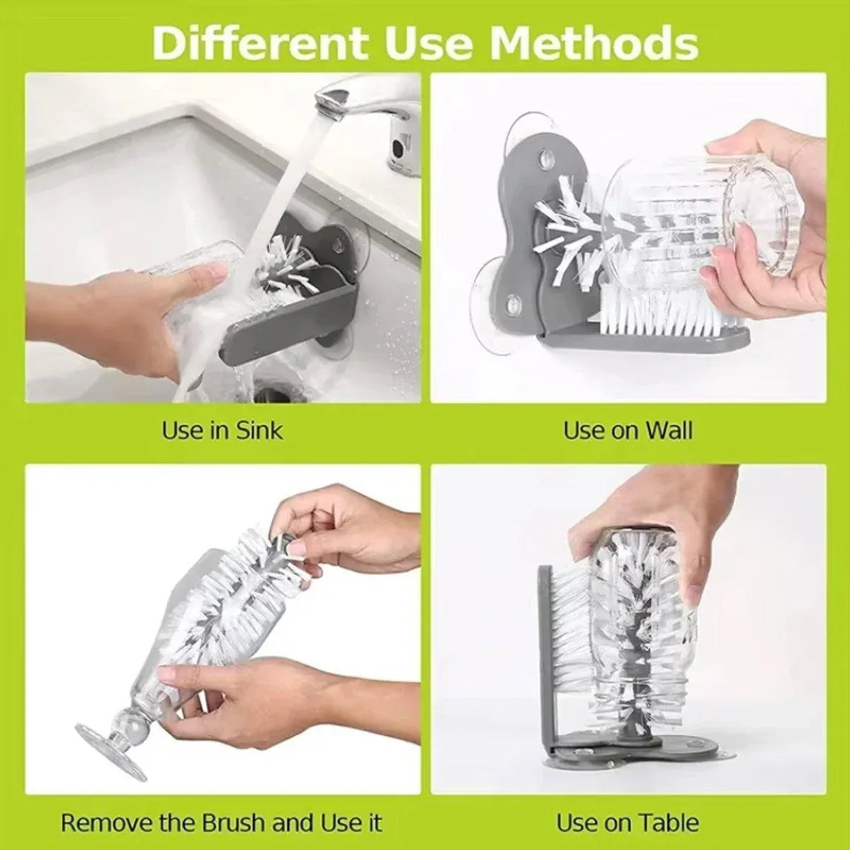 Sink Water Bottle Cleaning Brush Glass Cup Brush Suction Cup Brush Kitchen Tool - Mekamart Australia