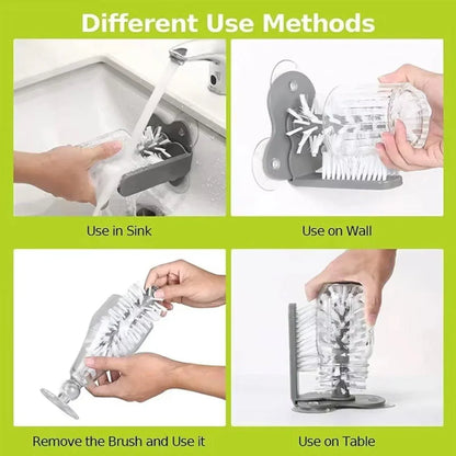 Sink Water Bottle Cleaning Brush Glass Cup Brush Suction Cup Brush Kitchen Tool - Mekamart Australia