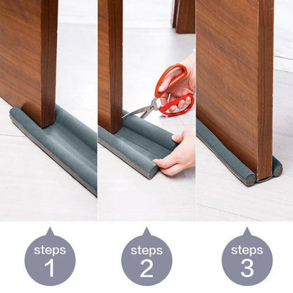 Door Bottom Seal Draft Stopper Guard Threshold Sealing Strip Wind Dust Protector - Brown