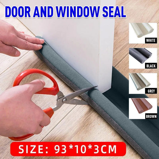 Door Bottom Seal Draft Stopper Guard Threshold Sealing Strip Wind Dust Protector - Grey