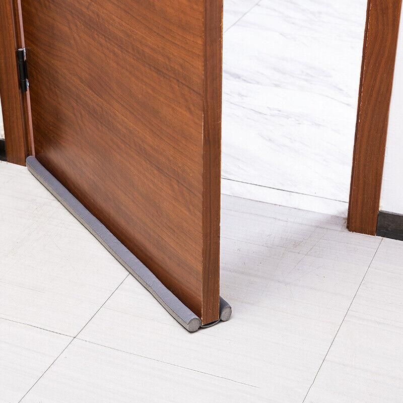 Door Bottom Seal Draft Stopper Guard Threshold Sealing Strip Wind Dust Protector - White