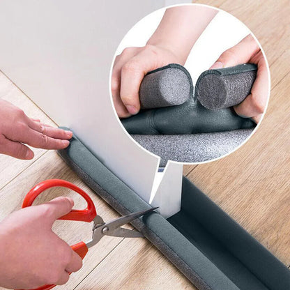 Door Bottom Seal Draft Stopper Guard Threshold Sealing Strip Wind Dust Protector - White