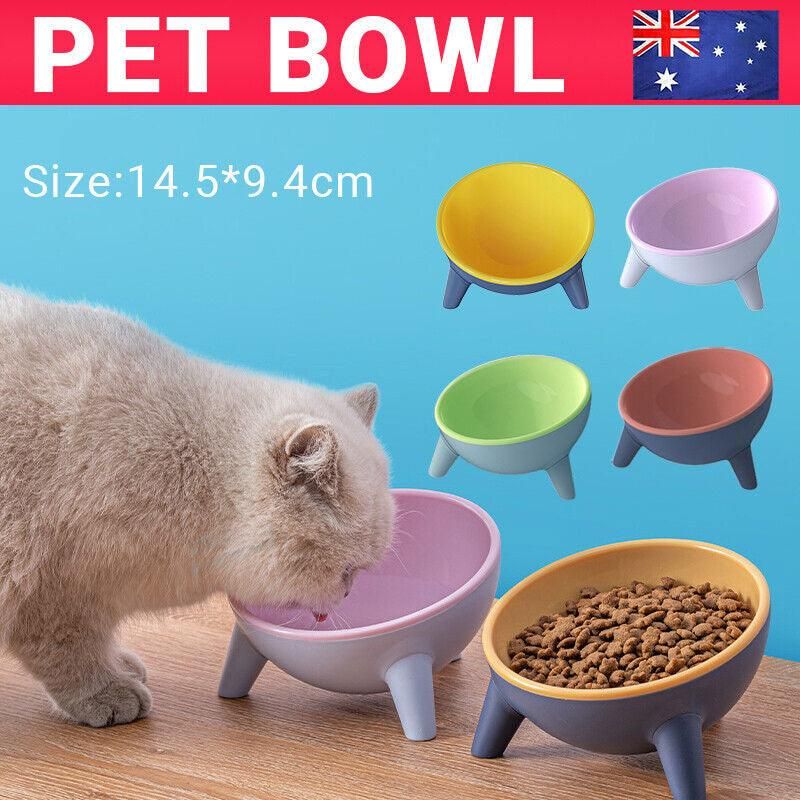 Raised Cat Bowl Pet Feeder Pet Bowl Elevated Dog Bowls 15° Tilted Pet Water Bowl - Cherry Blossom Pink