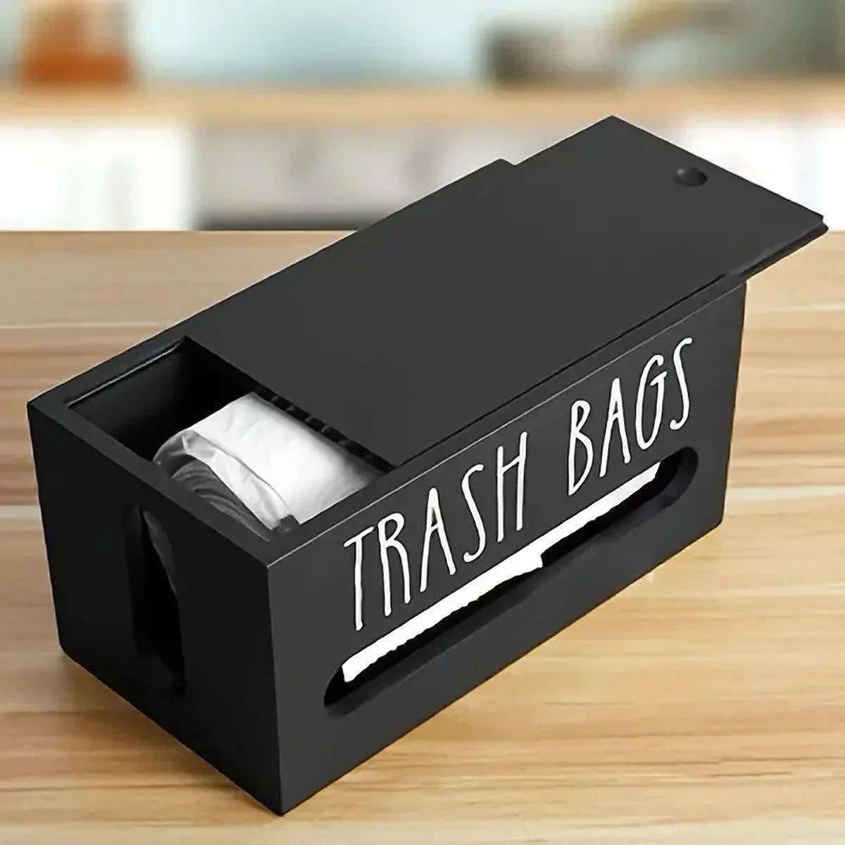 Wooden Plastic Bag Storage Box Hanging Rubbish Bag Organizer Extractable Tissue - Mekamart Australia