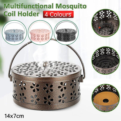 Iron Mosquito Incense Box Fireproof Tray Stand Indoor Household Incense Holder - Blue - Mekamart Australia