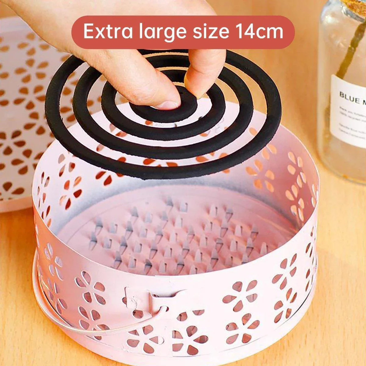 Iron Mosquito Incense Box Fireproof Tray Stand Indoor Household Incense Holder - Blue - Mekamart Australia