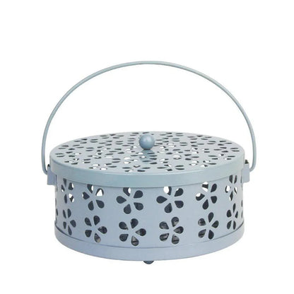 Iron Mosquito Incense Box Fireproof Tray Stand Indoor Household Incense Holder - Pink - Mekamart Australia