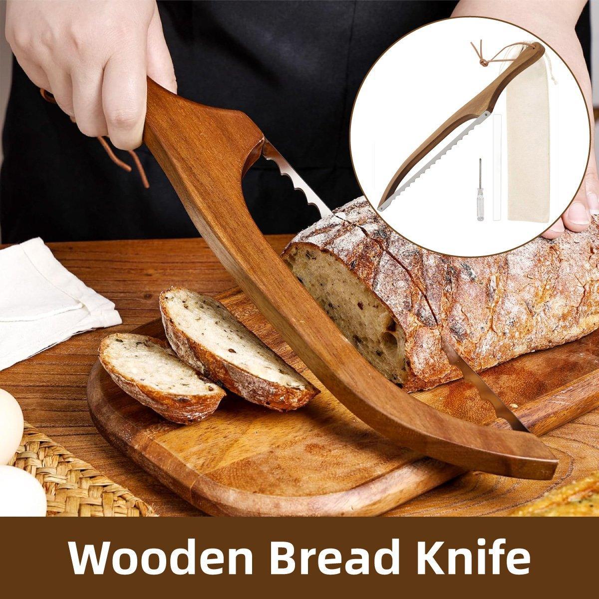 Wooden Bread Cutter Saw for Perfect Slice Cutting Tool Bread Slicer Kitchen - Mekamart Australia