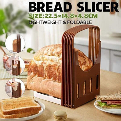 Foldable Bread Slicer Cutting Guide for Loaf Toast Adjustable Thickness - Mekamart Australia