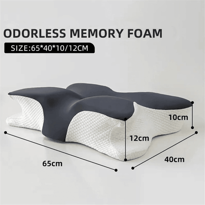 Memory Foam Butterfly Pillow Neck Support Slow Rebound Cervical Pillow - Dark Grey