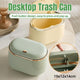 Small Desktop Trash Can Oval Pop Up Lid Rubbish Bin Waste Organizer Container - Beige - Mekamart Australia