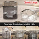 Desktop Mini Trash Can Small Waste Bin Storage Bucket for Office Kitchen Home - Grey-L - Mekamart Australia