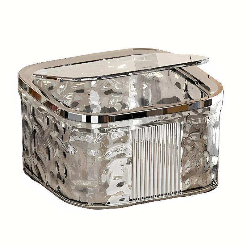 Desktop Mini Trash Can Small Waste Bin Storage Bucket for Office Kitchen Home - Grey-L - Mekamart Australia