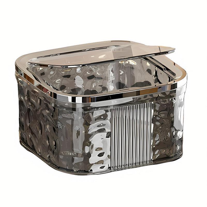 Desktop Mini Trash Can Small Waste Bin Storage Bucket for Office Kitchen Home - Grey-L - Mekamart Australia