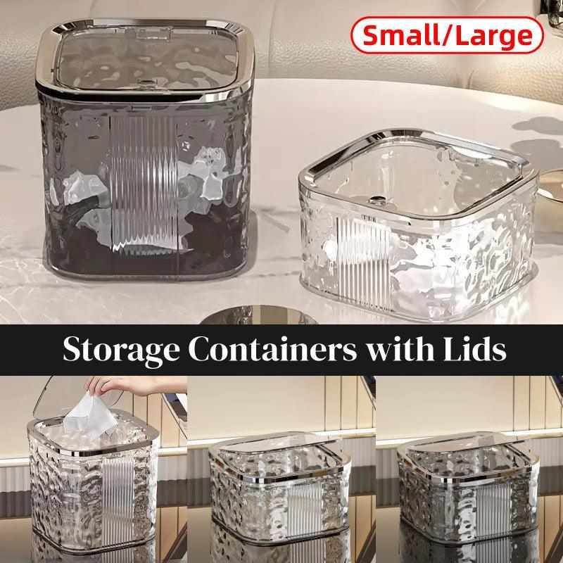 Desktop Mini Trash Can Small Waste Bin Storage Bucket for Office Kitchen Home - White-S - Mekamart Australia