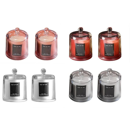 2Pcs Smokeless Glass Aromatherapy Candles Scented Gift Set for Relaxation - Velvet Rose - Mekamart Australia