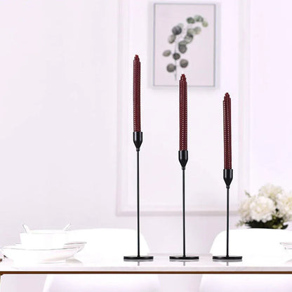 Set of 3 Decorative Candlestick Holder Candle Stand for Wedding / Dinner / Party - French Gold