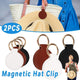 2PCS Hat Clip Holder with Buckle for Backpack Portable Hanging Hook for Hat Storage - White