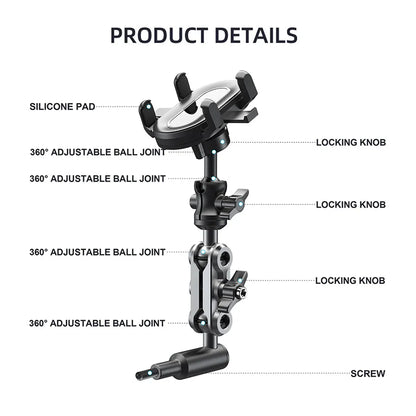 Land Cruiser Compatible A-Pillar Handle Car Phone Mount Adjustable Sturdy