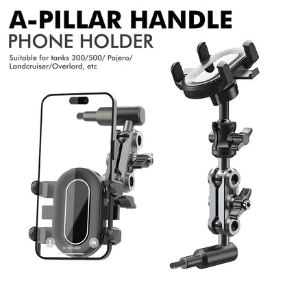 Land Cruiser Compatible A-Pillar Handle Car Phone Mount Adjustable Sturdy