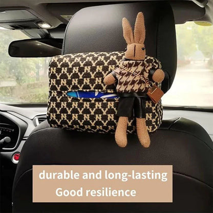 Car Tissue Box Cute Fabric Hanging Box for Car and Living Room Tissue Organizer - Mekamart Australia