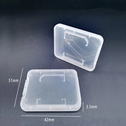 10pcs Transparent SD SDHC Memory Card Storage Box Flip Open Single Card Holder