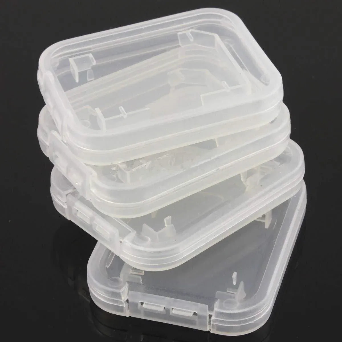 10pcs Transparent SD SDHC Memory Card Storage Box Flip Open Single Card Holder