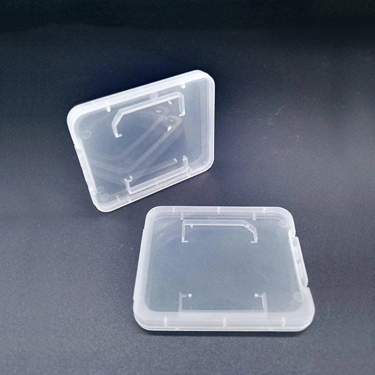 10pcs Transparent SD SDHC Memory Card Storage Box Flip Open Single Card Holder