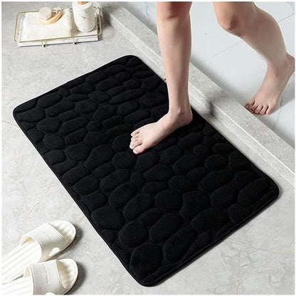 40x60cm Non-Slip Memory Foam Bath Mat Super Absorbent Floor Rug for Bathroom Use - Khaki - Mekamart Australia