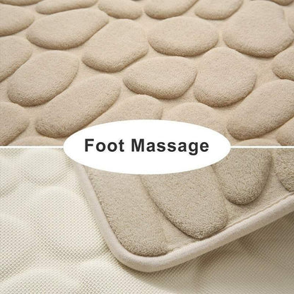 40x60cm Non-Slip Memory Foam Bath Mat Super Absorbent Floor Rug for Bathroom Use - Khaki - Mekamart Australia