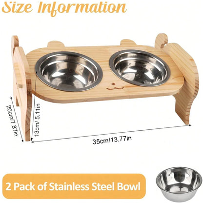 Pet Bowl Anti Tip Double Bowl Pet Food Water Bowl For Home Daily Use Easy Clean