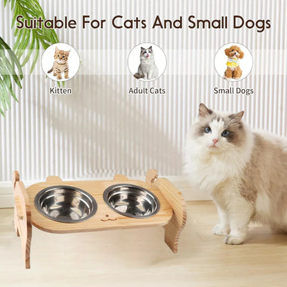 Pet Bowl Anti Tip Double Bowl Pet Food Water Bowl For Home Daily Use Easy Clean