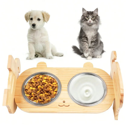 Pet Bowl Anti Tip Double Bowl Pet Food Water Bowl For Home Daily Use Easy Clean