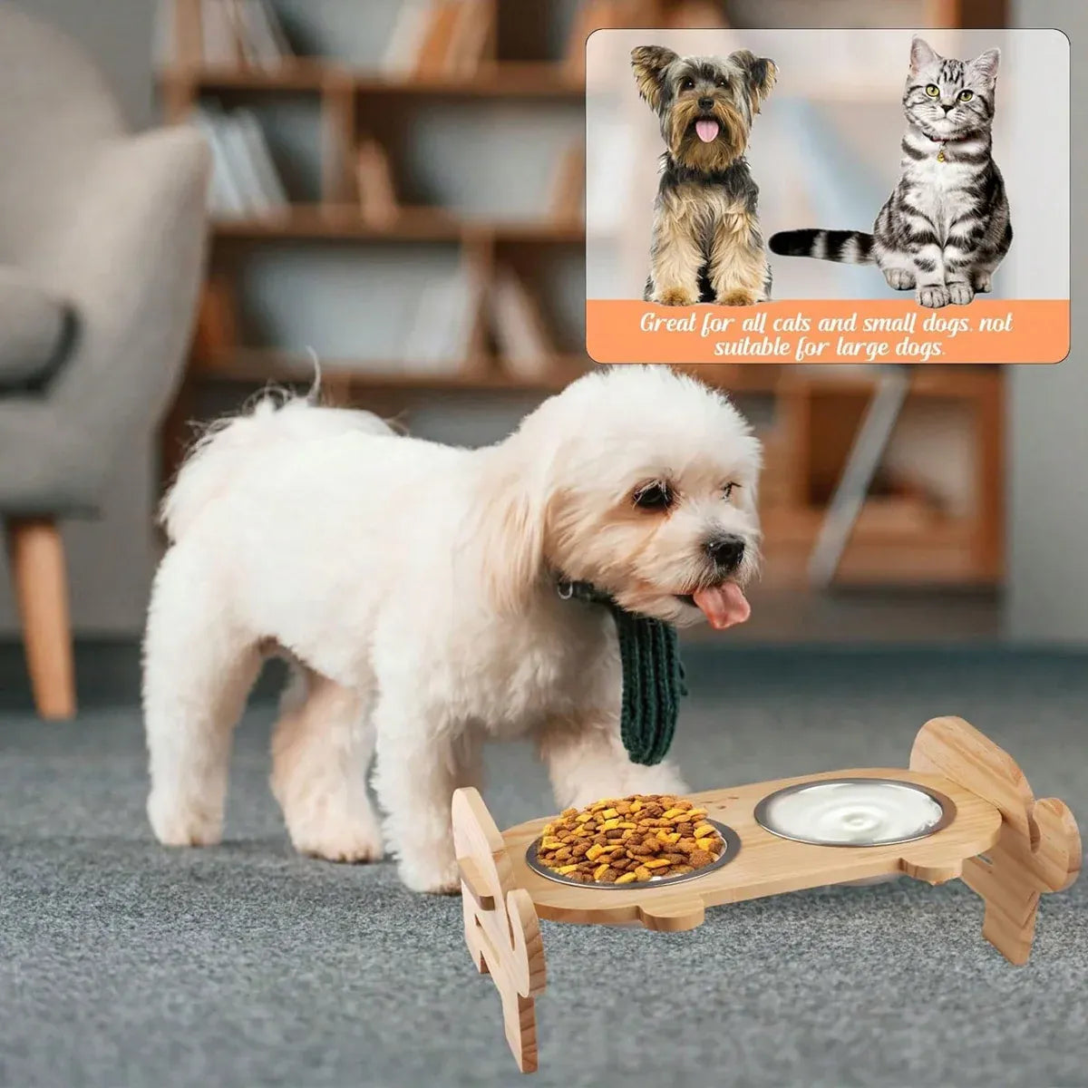 Pet Bowl Anti Tip Double Bowl Pet Food Water Bowl For Home Daily Use Easy Clean