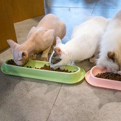 Extended Cat Bowl Pet Bowl Feeding Basin Drinking Water Cat Bowl for Cats - Green